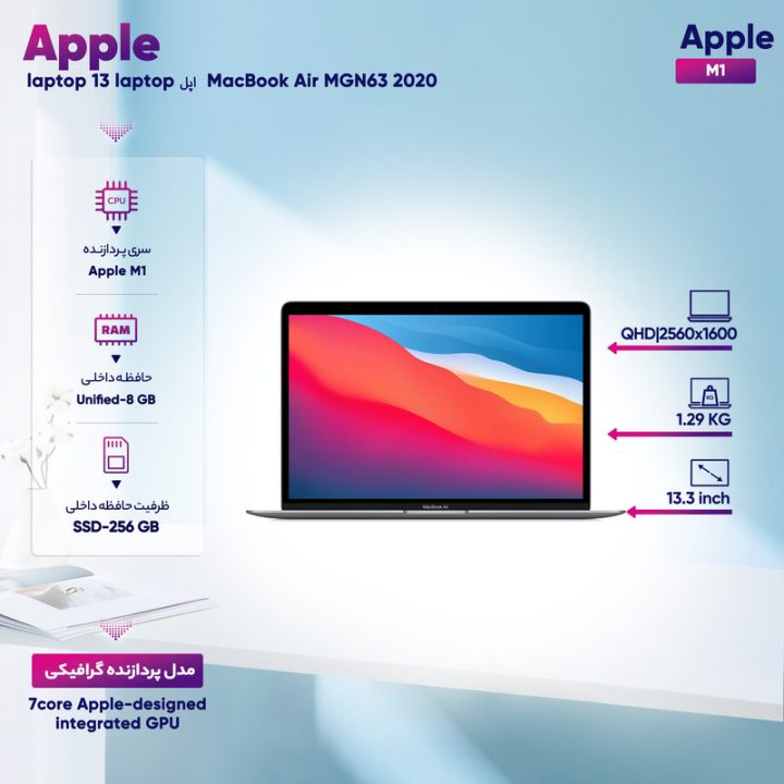 خرید لپ تاپ اپل مدل MacBook Air MGN63 2020 با %5 تخفیف