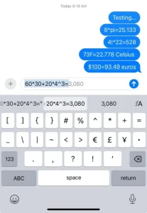 محاسبه فرمول ریاضی در iOS 18