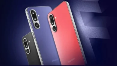 گلکسی F36 در رنگبندی قرمز، بنفش و مشکی