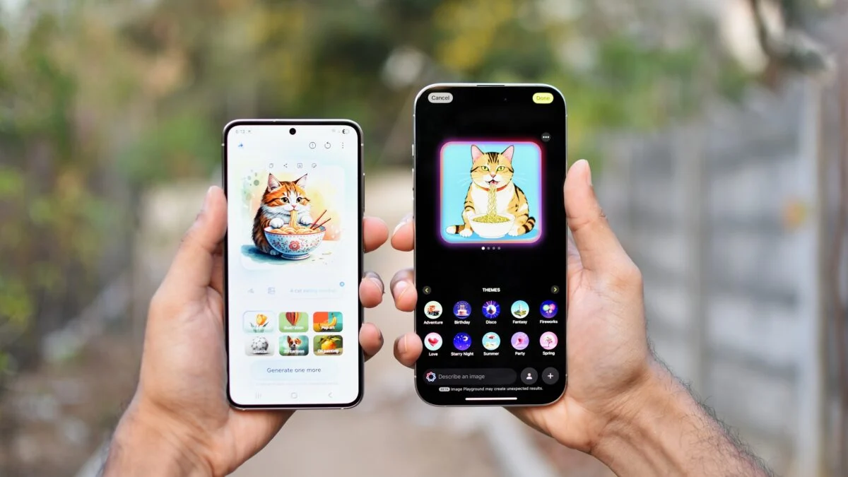 تصویری از مقایسه هوش مصنوعی اپل و سامسونگ