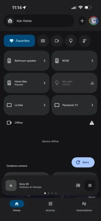 ظاهر جدید برنامه گوگل هوم نسخه iOS
