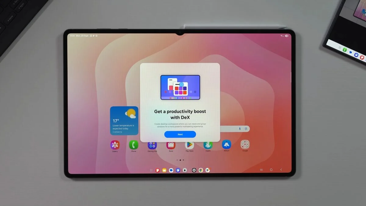 گلکسی تب اس11 اولترا در حال اجرای DeX سامسونگ