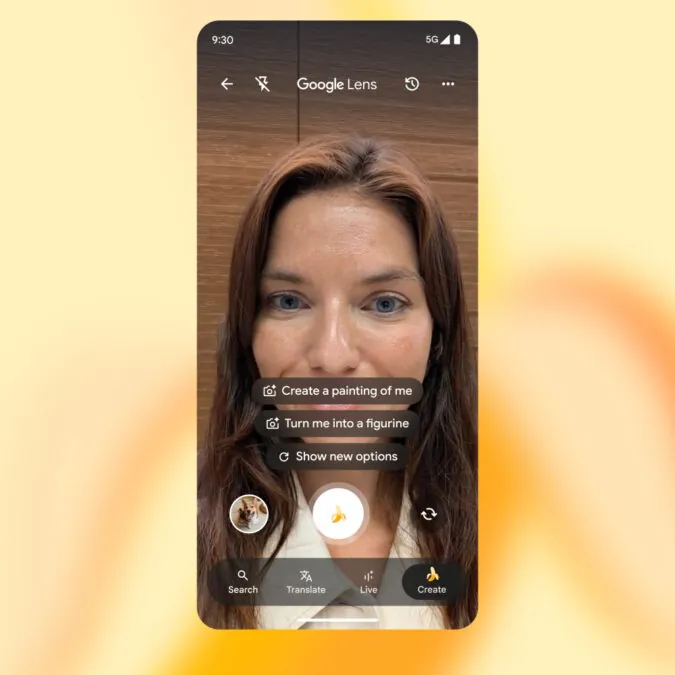 ادغام Nano Banana با گوگل لنز