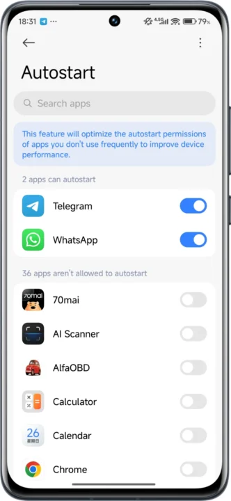 اسکرینشات از تنظیمات HyperOS گوشی شیائومی