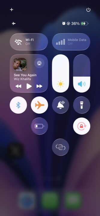 مرکز کنترل iOS 26
