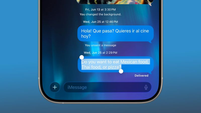 کپی انتخابی متن پیامها در Messages