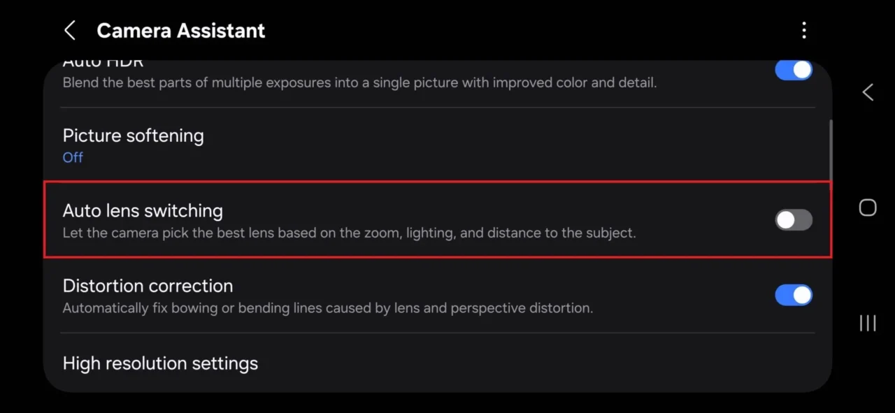 اسکرین شات از محیط اپلیکیشن camera ssistant