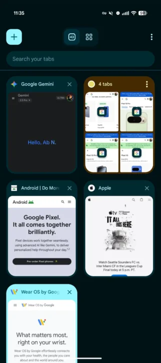 طراحی جدید Material 3 Expressive گوگل کروم
