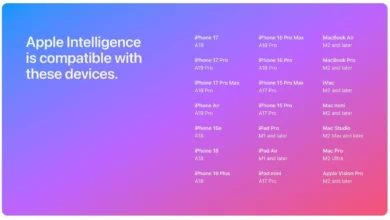 صفحه پشتیبانی دستگاه‌های اپل از هوش‌مصنوعی