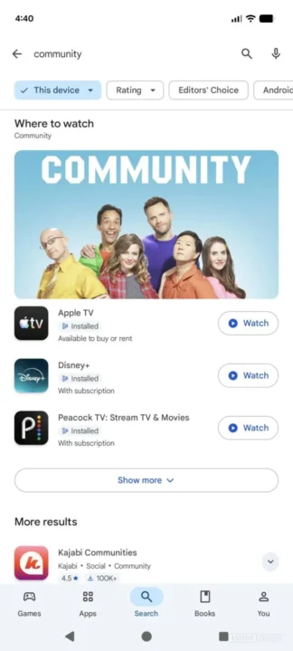 قابلیت Where to Watch گوگل پلی