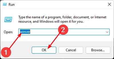 تایپ winver برای اجرای کوپایلوت در ویندوز 11