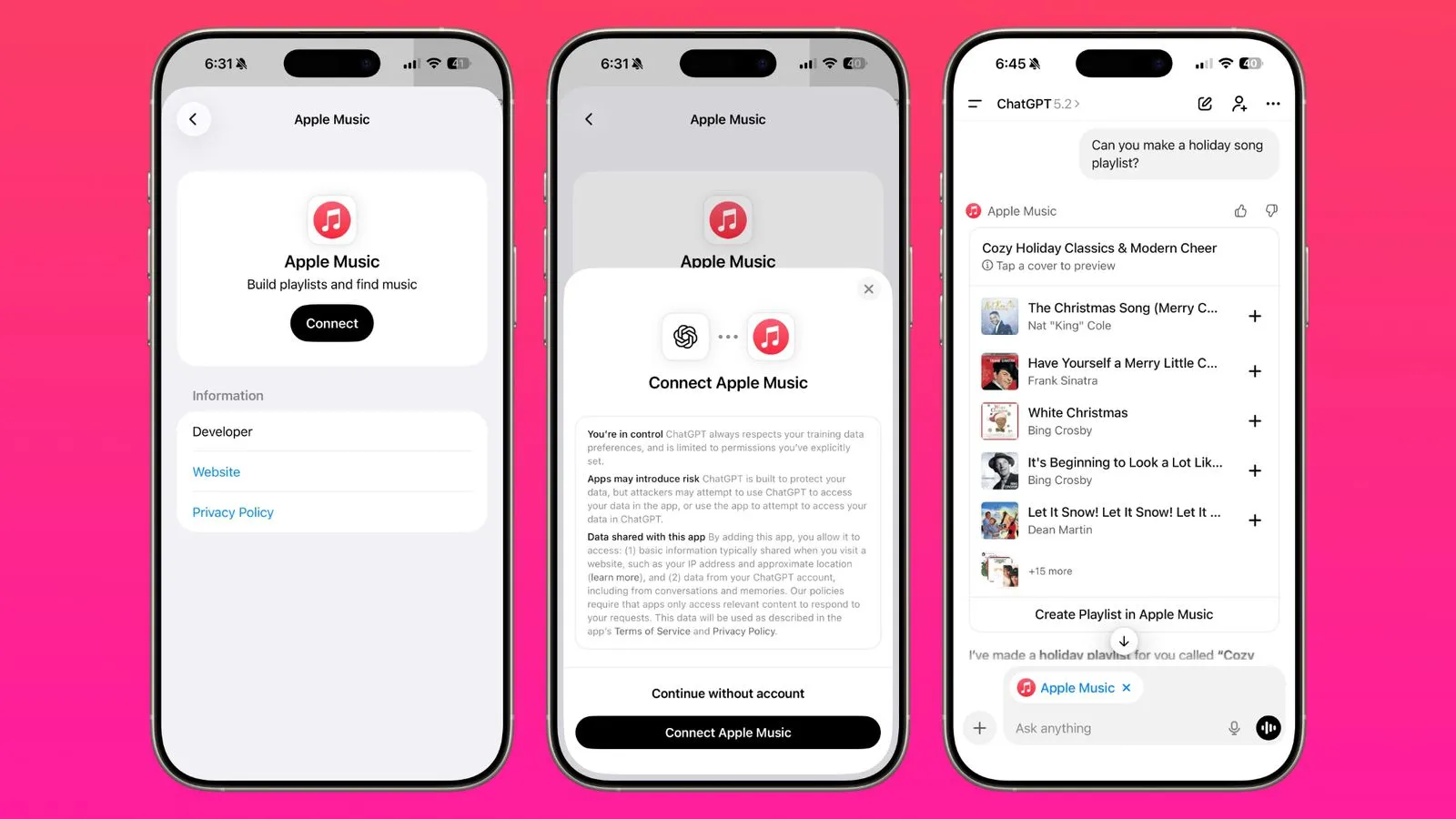 ادغام اپل موزیک با چت جی پی تی