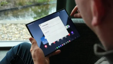گلکسی زد تری فولد در حالت اجرای برنامه Dex