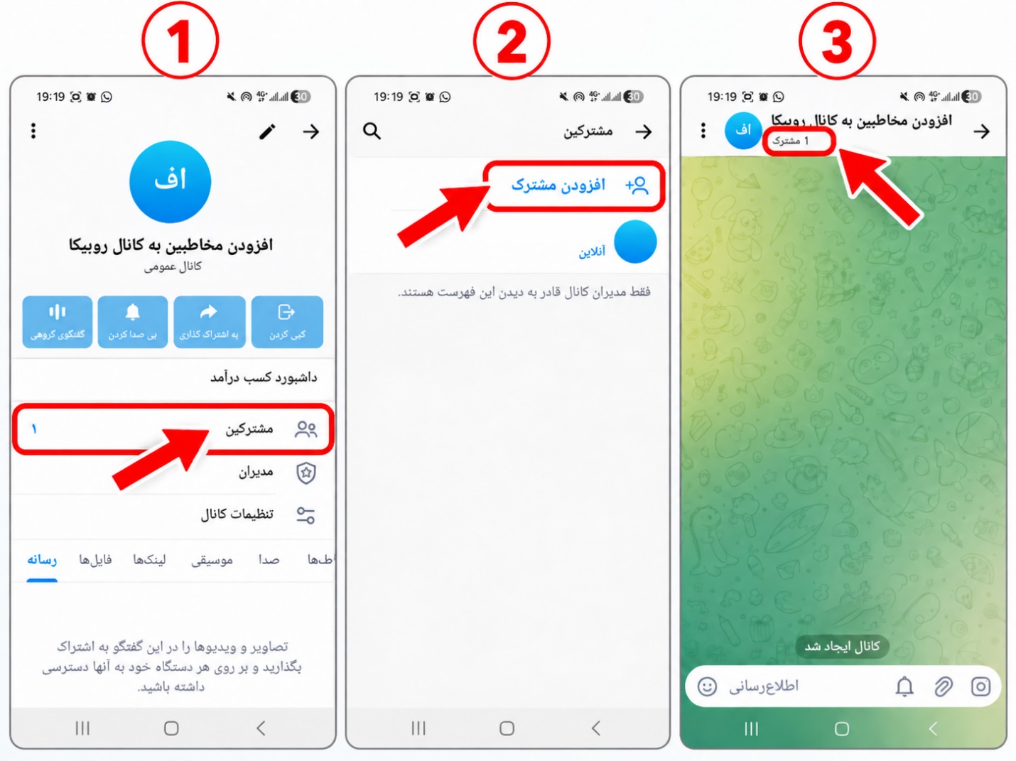 افزودن مخاطبین به کانال روبیکا